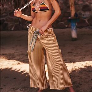 NWOT Free People FP Beach Blanche Pants | brown combo | women's small